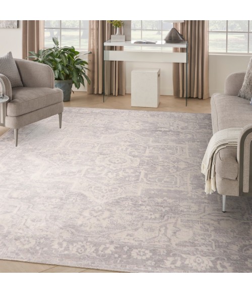 Nourison Astra Machine Washable Grey ASW12 7 ft. 10 in. X 10 ft. Rect. Rug