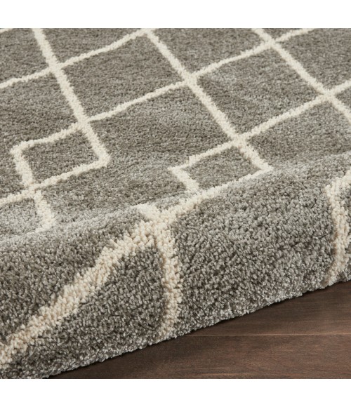 Nourison Geometric Shag Silver GOS01 7 ft. 10 in. X 9 ft. 10 in. Rect. Rug