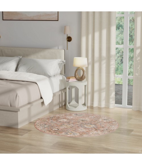 Nourison Oushak Home Rust OUS01 4 ft. X Round Rug