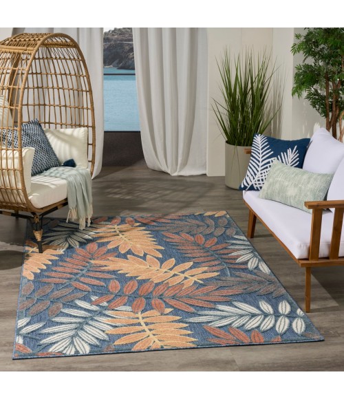 Nourison Aloha Blue Rose ALH18 3 ft. 6 in. X 5 ft. 6 in. Rect. Rug