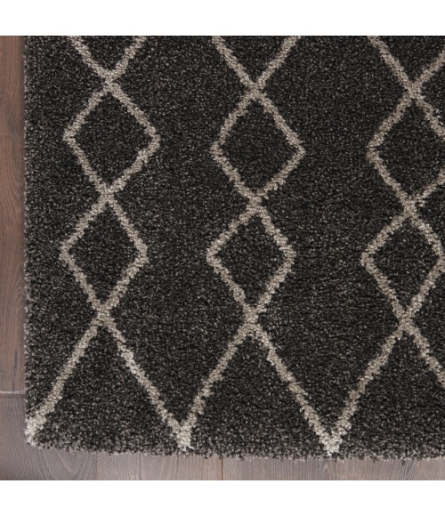 Nourison Geometric Shag Charcoal GOS01 5 ft. 3 in. X 7 ft. 3 in. Rect. Rug