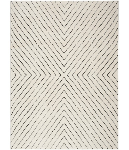 Nourison Cozy Modern Ivory Black Rug CMD01 6 ft. 7 in. X 9 ft. Rect. - Rugs Town Nourison Cozy Modern Ivory Black CMD01 6 ft. 7 in. X 9 ft. Rect. Rug