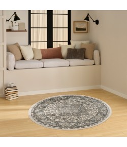 Nourison Concerto Ivory Blue CNC05 4 ft. X Round Rug