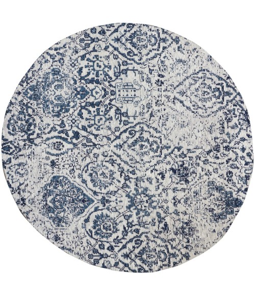 Nourison Damask Iory Navy DAS06 4 ft. x Round Rug