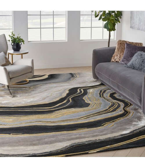 Nourison Prismatic Charcoal Grey PRS31 9 ft. X 12 ft. Rect. Rug