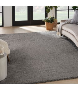 Nourison Luxurious Shag Grey LXR05 6 ft. 7 in. X 9 ft. 2 in. Rect. Rug