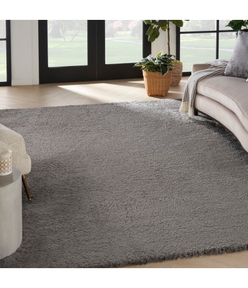 Nourison Luxurious Shag Grey LXR05 6 ft. 7 in. X 9 ft. 2 in. Rect. Rug