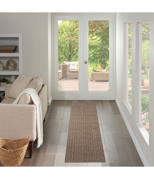 Nourison Tulum Brown TLM02 2 ft. 2 in. X 8 ft. Rect. Rug