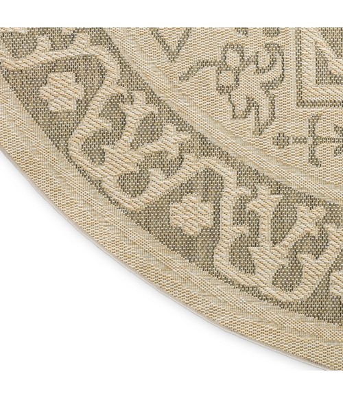 Nourison Tulum Taupe Olive TLM05 8 ft. X Round Rug