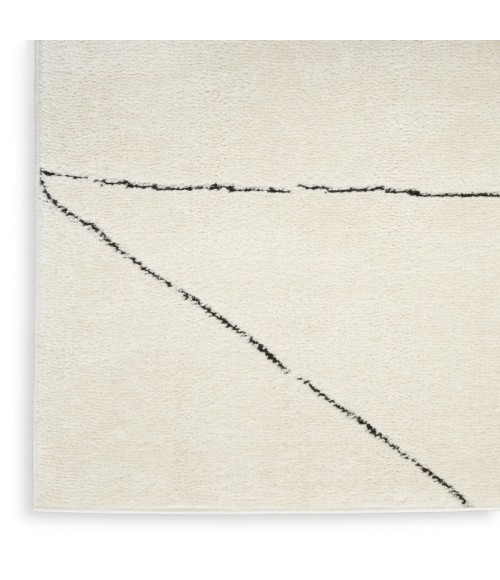 Nourison Cozy Modern Ivory Black Rug CMD02 5 ft. 3 in. X 7 ft. Rect. - Rugs Town Nourison Cozy Modern Ivory Black CMD02 5 ft. 3 in. X 7 ft. Rect. Rug