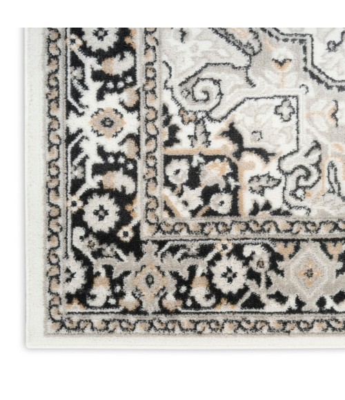 Nourison Dekor Ivory Charcoal DEK08 2 ft. x 4 ft. Rect. Rug