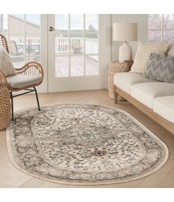 Nourison Concerto Ivory Grey CNC05 5 ft. X 8 ft. Oval Rug