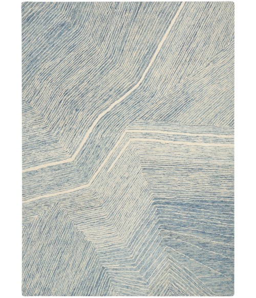 DKNY Pure Angles Ivory Blue ANG01 5 ft. X 7 ft. Rect. Rug