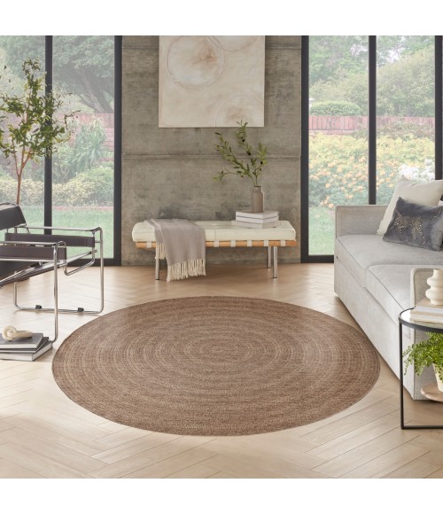 Nourison Tulum Brown TLM04 8 ft. X Round Rug