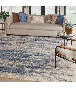 Nourison Luxurious Shag Light Blue Grey LXR10 6 ft. 7 in. X 9 ft. 2 in. Rect. Rug