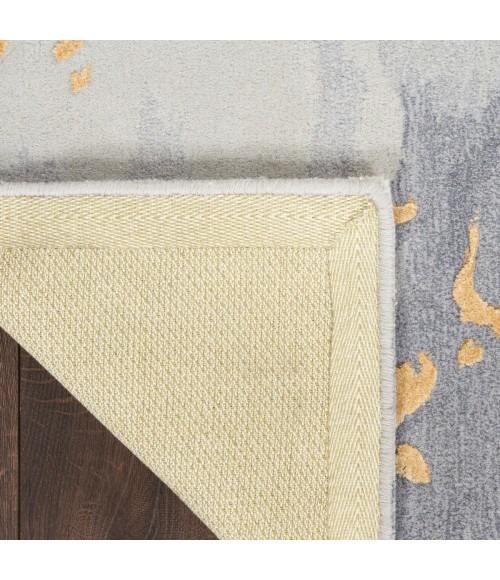 Nourison Prismatic Grey Gold PRS28 9 ft. X 12 ft. Rect. Rug