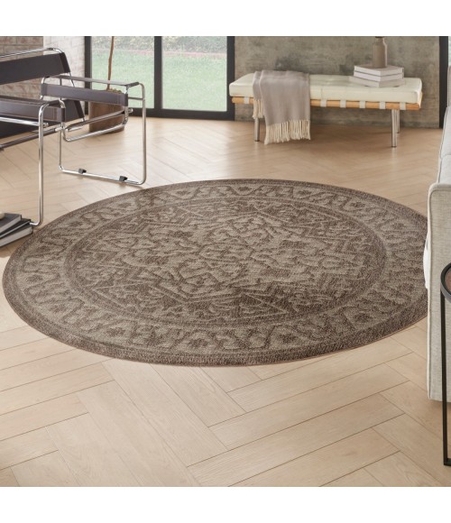 Nourison Tulum Brown TLM05 8 ft. X Round Rug