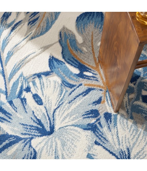 Nourison Pompeii Ivory Blue PMP02 5 ft. 3 in. X 7 ft. 3 in. Rect. Rug