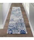Nourison Damask Iory Navy DAS06 2 ft. 3 in. x 7 ft. 6 in. Rect. Rug