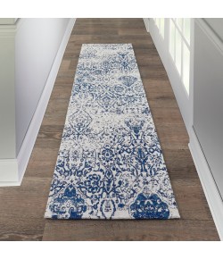 Nourison Damask Iory Navy DAS06 2 ft. 3 in. x 7 ft. 6 in. Rect. Rug