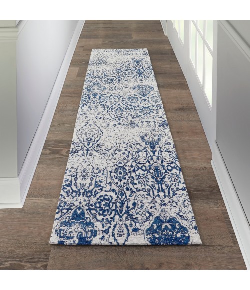 Nourison Damask Iory Navy DAS06 2 ft. 3 in. x 7 ft. 6 in. Rect. Rug