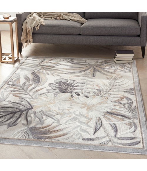 Nourison Pompeii Ivory Grey PMP02 5 ft. 3 in. X 7 ft. 3 in. Rect. Rug