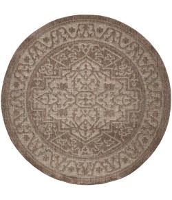 Nourison Tulum Brown TLM05 8 ft. X Round Rug