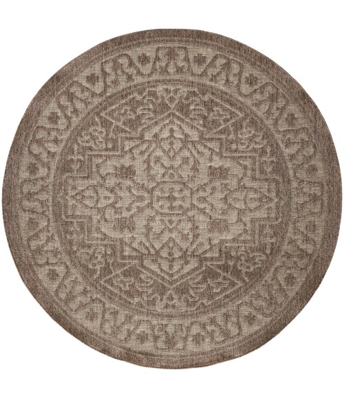 Nourison Tulum Brown TLM05 8 ft. X Round Rug