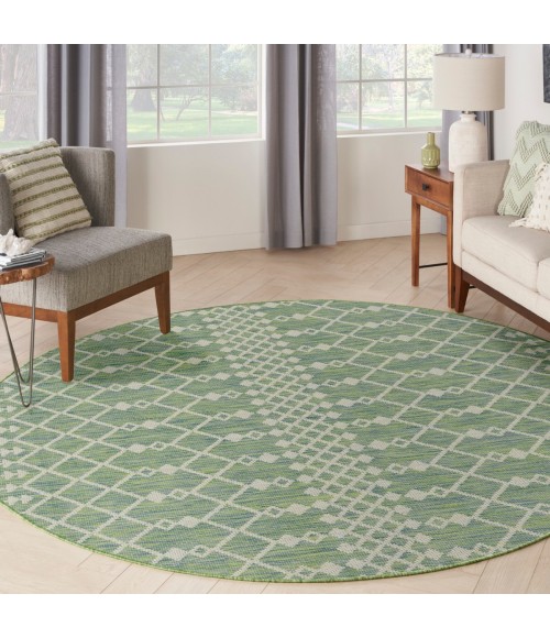 Nourison Positano Blue Green POS02 6 ft. X Round Rug