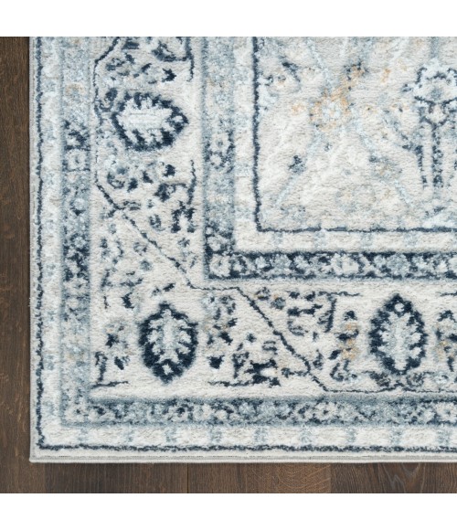 Nourison Dekor Grey Navy DEK03 4 ft. X 6 ft. Rect. Rug