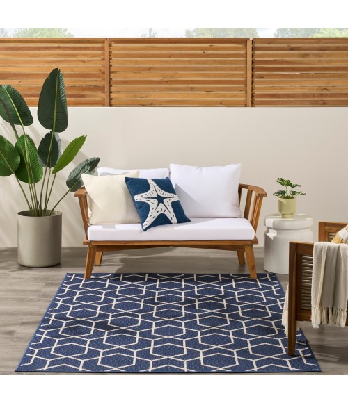 Nourison Horizon Indoor/Outdoor Navy HOZ01 5 ft. X 7 ft. Rect. Rug