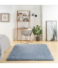Nourison Luxurious Shag Light Blue LXR05 4 ft. X 6 ft. Rect. Rug