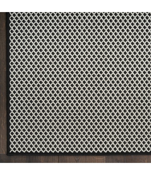 Nourison Courtyard Black White COU01 9 ft. X 12 ft. Rect. Rug
