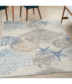 Nourison Pompeii Ivory Grey Blue PMP04 4 ft. X 6 ft. Rect. Rug