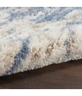 Nourison Luxurious Shag Light Blue Grey LXR10 6 ft. 7 in. X 9 ft. 2 in. Rect. Rug