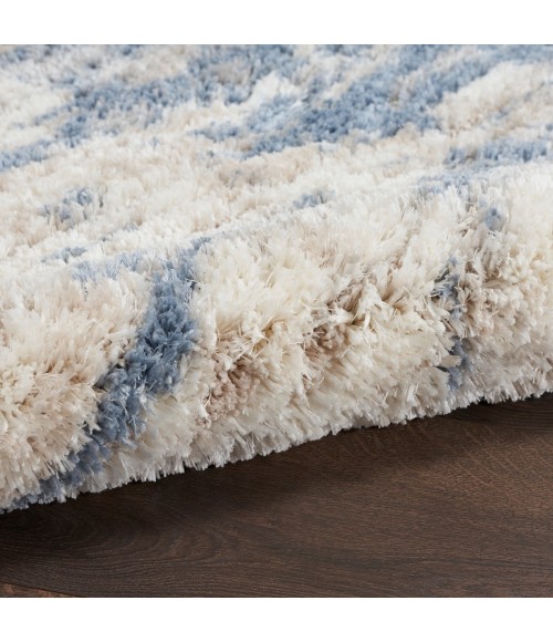 Nourison Luxurious Shag Light Blue Grey LXR10 6 ft. 7 in. X 9 ft. 2 in. Rect. Rug
