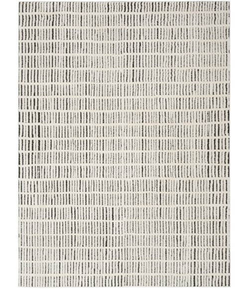 Nourison Cozy Modern Ivory Black CMD03 6 ft. 7 in. X 9 ft. Rect. Rug