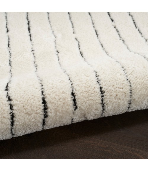 Nourison Cozy Modern Ivory Black Rug CMD01 7 ft. 10 in. X 9 ft. 10 in. Rect. - Rugs Town Nourison Cozy Modern Ivory Black CMD01 7 ft. 10 in. X 9 ft. 10 in. Rect. Rug