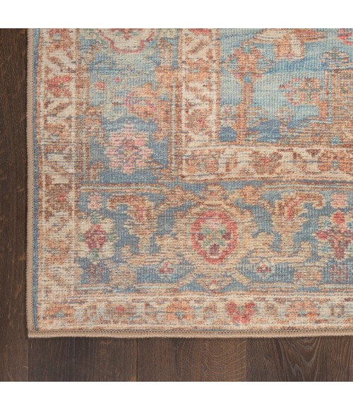 Nourison Vintage Washables Navy Multicolor VWS10 2 ft. 2 in. X 8 ft. Rect. Rug