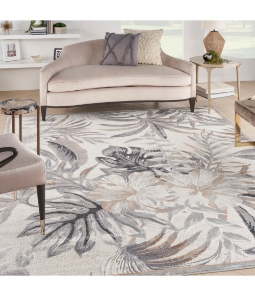 Nourison Pompeii Ivory Grey PMP02 7 ft. 10 in. X 9 ft. 10 in. Rect. Rug