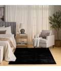 Nourison Soft Plush Rabbit Fur Black SFF01 5 ft. X 7 ft. Rect. Rug