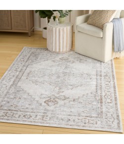Nourison Astra Machine Washable Grey ASW11 4 ft. X 6 ft. Rect. Rug