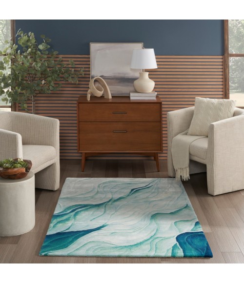 Nourison Prismatic Silver Green PRS42 4 ft. X 6 ft. Rect. Rug