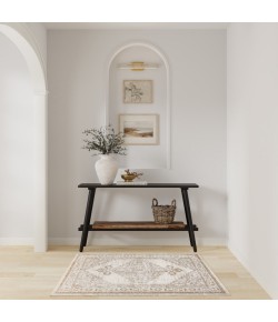 Nourison Home Astra Machine Washable ASW11 Grey 3 ft. 3 in. X 5 ft. Area Rug