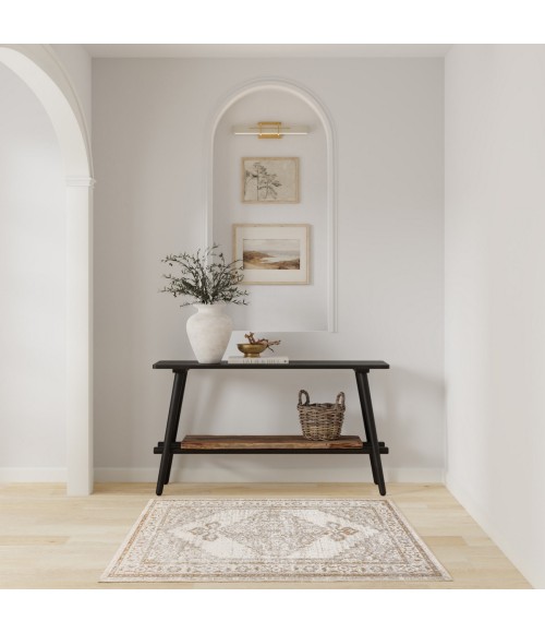 Nourison Astra Machine Washable Grey ASW11 3 ft. 3 in. x 5 ft. Rect. Rug