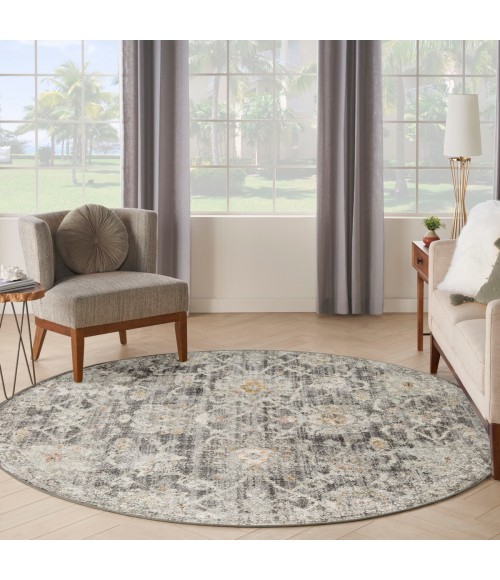 Nourison Oushak Home Charcoal OUS01 7 ft. 10 in. X Round Rug