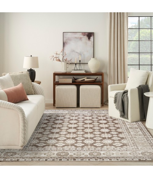 Nourison Dekor Ivory Brown DEK02 7 ft. 10 in. X 9 ft. 10 in. Rect. Rug