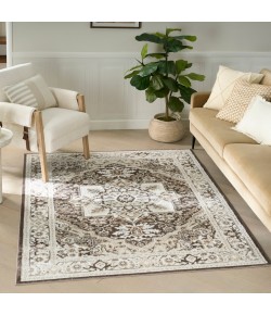 Nourison Dekor Brown Ivory DEK08 5 ft. 3 in. X 7 ft. Rect. Rug