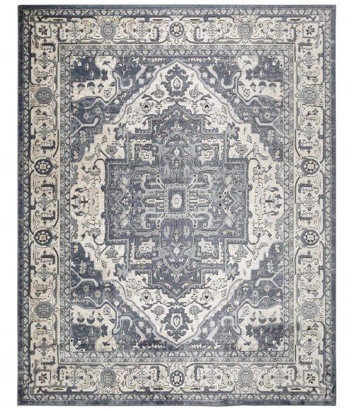 Nourison Quarry Navy Ivory QUA18 8 ft. X 10 ft. Rect. Rug