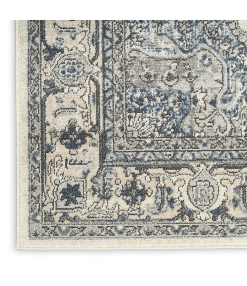Nourison Quarry Ivory Navy QUA18 8 ft. X 10 ft. Rect. Rug